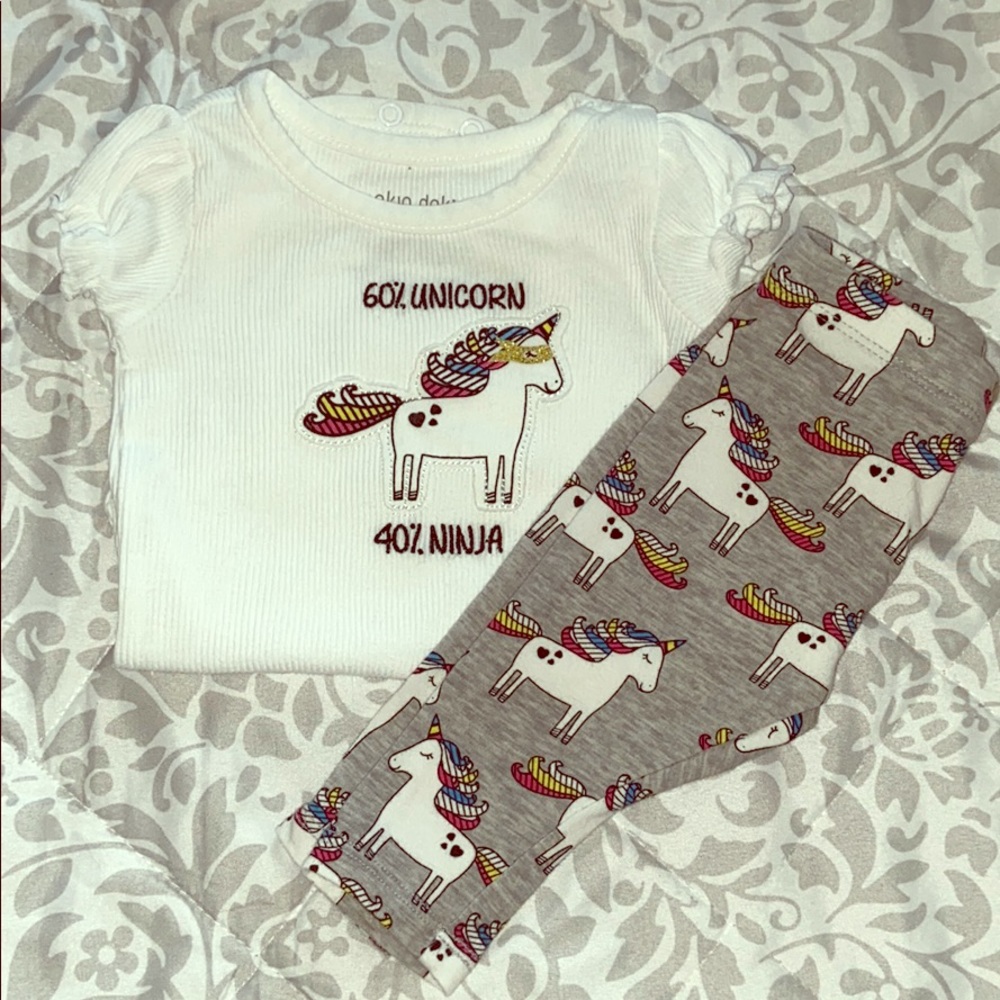 Baby unicorn matching set